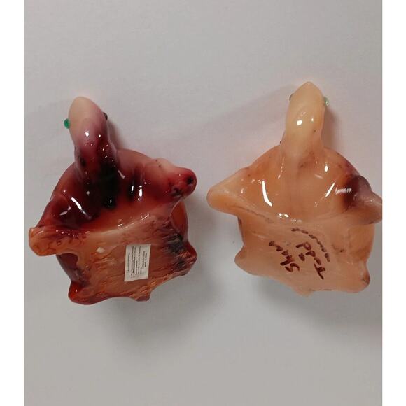 Lot of 2 Vintage Turtle Candle Glazed Wax Plastic Eyes Luccia Miami FL - Picture 14 of 16